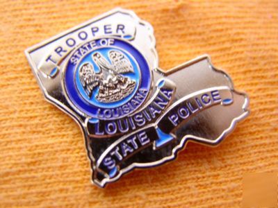 Louisiana gold state police trooper mini lapel badge