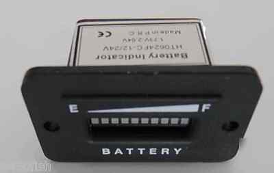 Golf cart, boat, battery indicator, 12, 24 volt rect