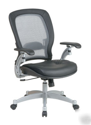 Medback platinum air grid managerial chair with leather