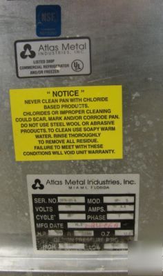 Atlas metals wf-5 drop-in frost top w/granite workstone
