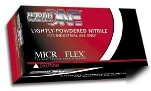 Microflex nitron one lightly-powdered nitrile: no-123-m