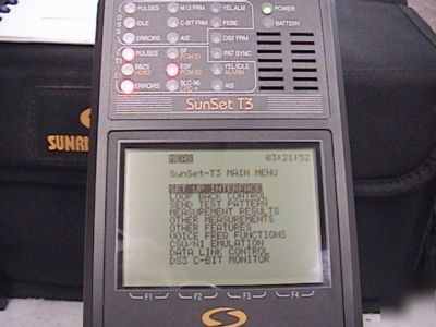 Sunrise telecom sunset T3 test set field tester