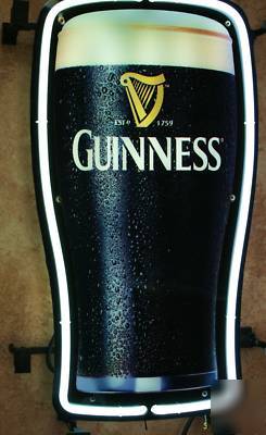 Official guinness beer pint glass neon light up sign 