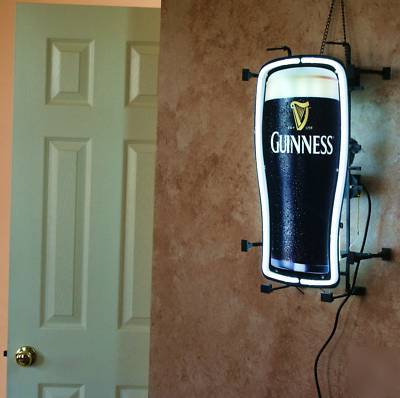 Official guinness beer pint glass neon light up sign 